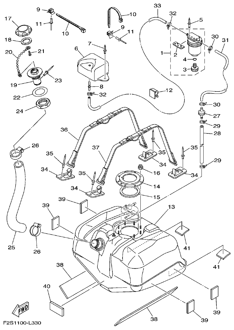 Yamaha FA1800A-M FUEL TANK parts diagram